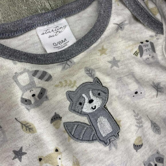 woodland baby gown raccoon baby gown - Picture 2 of 6